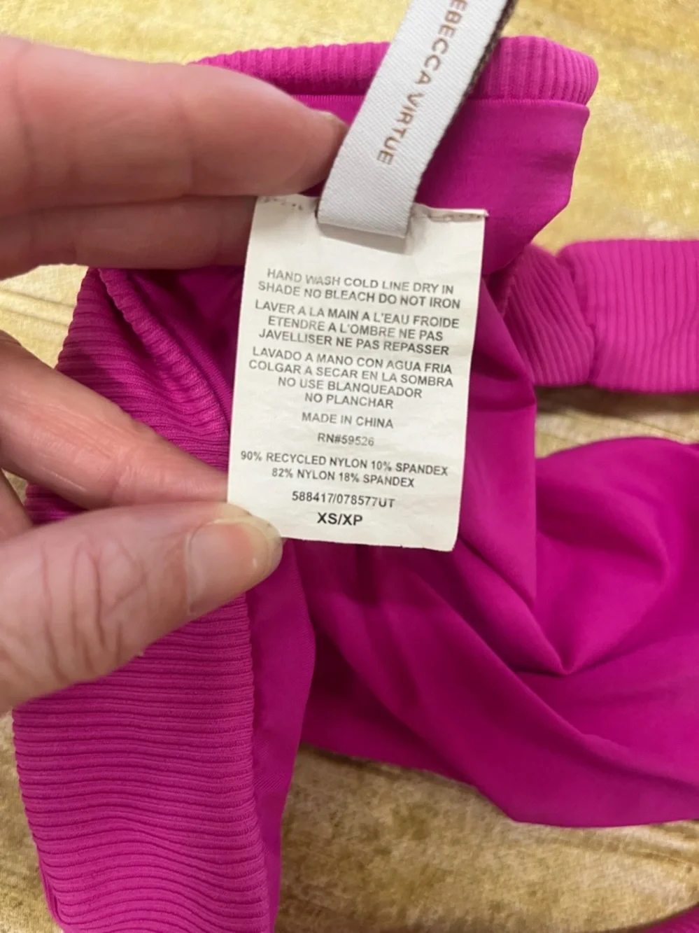 BECCA Ribbed Fuchsia Two-Piece Bikini Set Size XS - Picture 4 of 5
